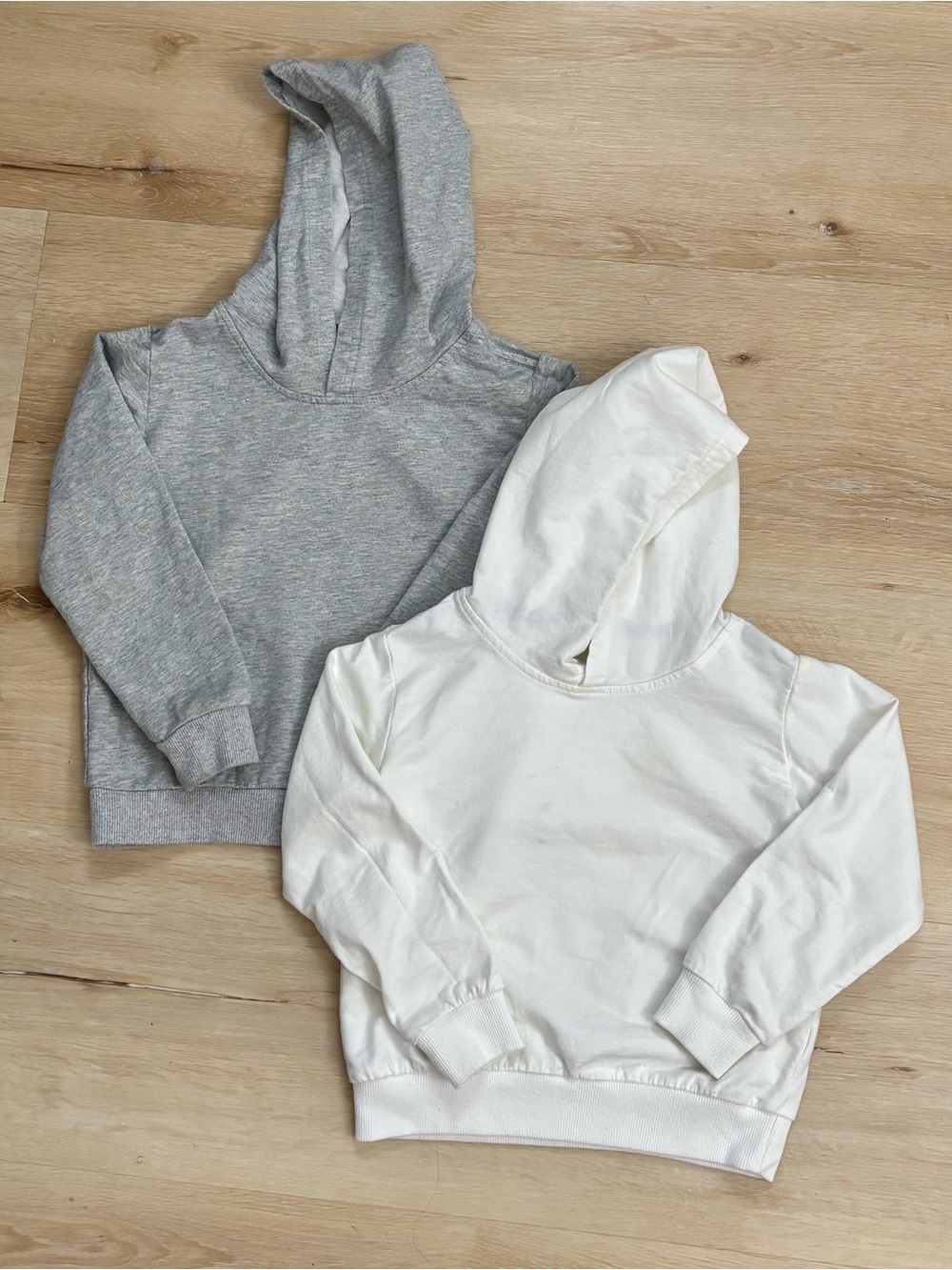 Bundle of 2 Basic (Grey & White) Kids Hoodie - Lightweight Pullover